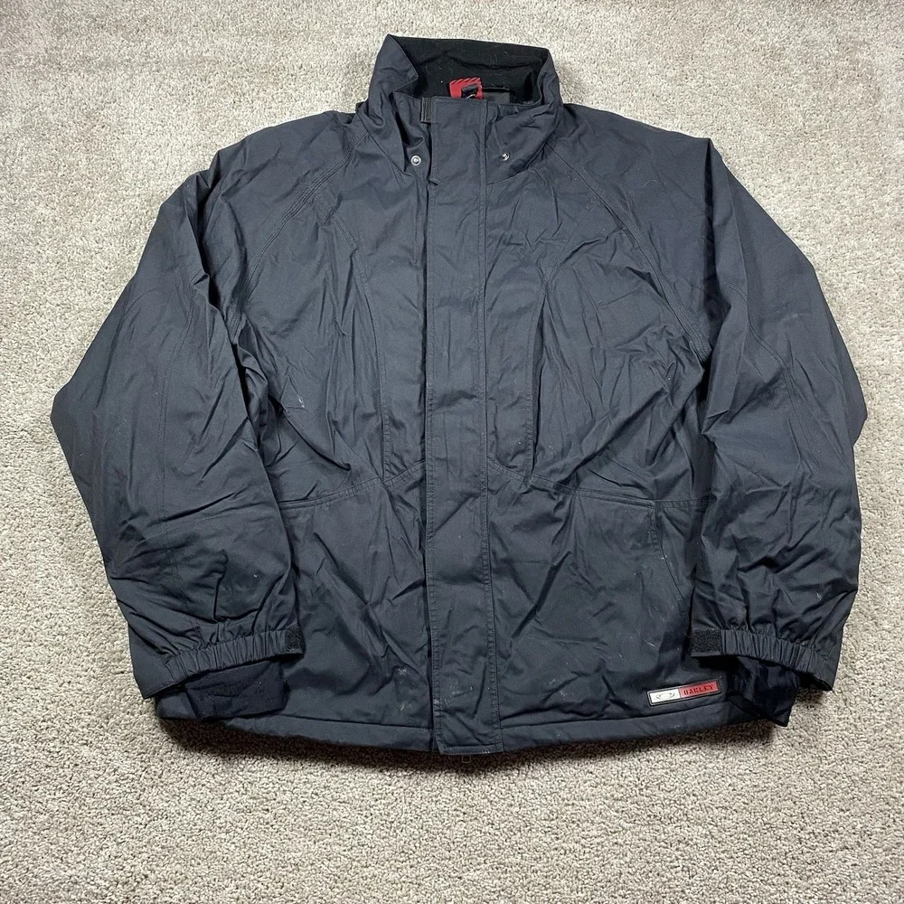 Vintage 90s Y2K Oakley Software Jacket Mens Large Nitro Fuel Full Zip Ski Black‎